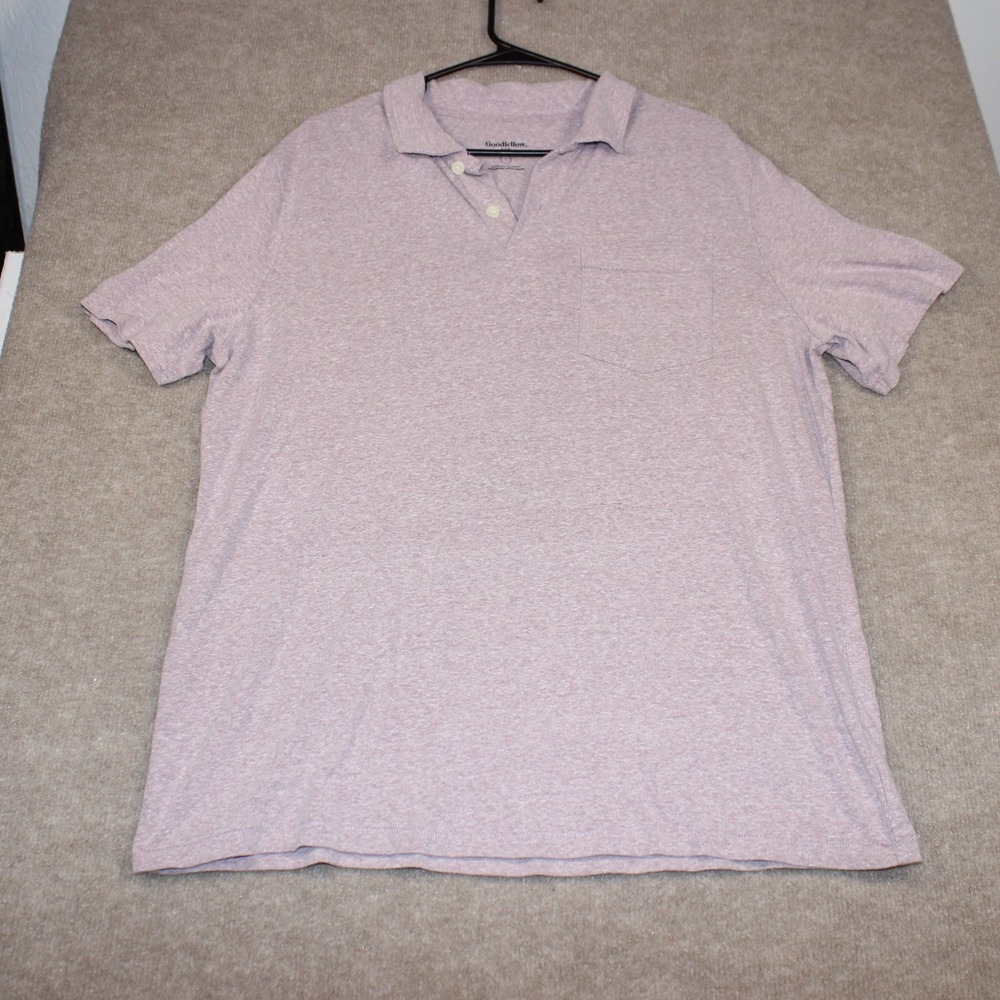 Goodfellow & Co Mens Large Mauve Purple Heathered Short Sleeve Pocket Polo Shirt